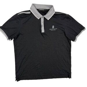 Bugatchi Polo Shirt Short Sleeve Pima Cotton Ritz Carlton Black Large